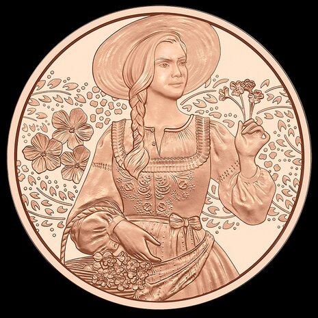 Oostenrijk 10 euro 2025 "Aufdirndl - Linnen", BU in koper