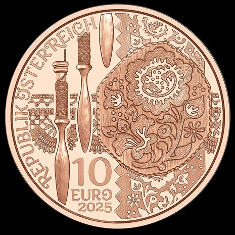 Oostenrijk 10 euro 2025 "Aufdirndl - Linnen", BU in koper