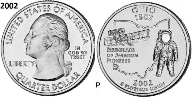 25 Cent 2002, Ohio 'The Buckeye State', UNC mmt P