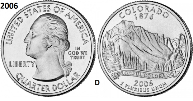 25 Cent 2006, Colorado 'The Centennial State', UNC mmt D