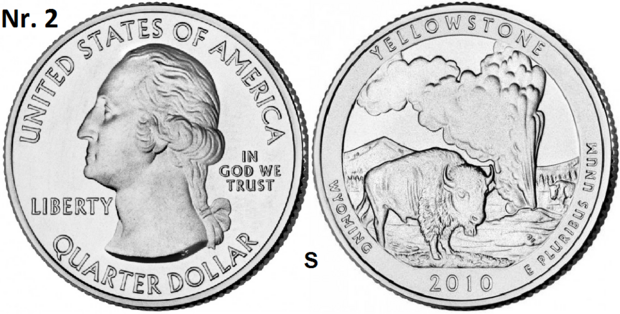 25 Cent 2010, Yellowstone National Park Wyoming mmt S