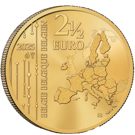 België 2½ Euro 2025 "50 Jaar ESA", achterkant