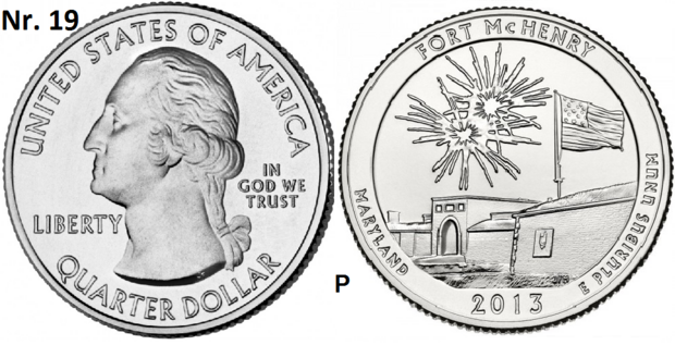 25 Cent 2013, Fort McHenry National Monument, Maryland mmt P