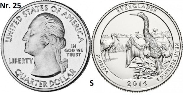 25 Cent 2014, Everglades National Park, Florida mmt S