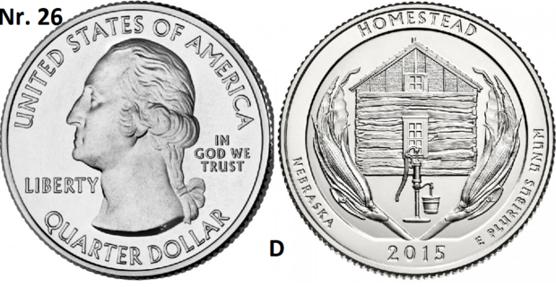 25 Cent 2015, Homestead National Monument of America, Nebraska mmt D
