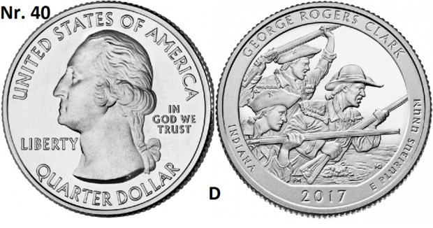 25 Cent 2017, George Rogers Clark National Historical Park, Indiana mmt D