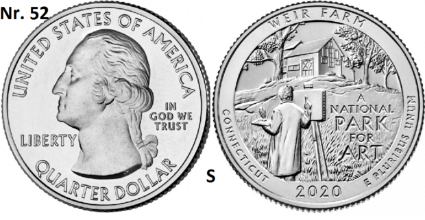 25 Cent 2020, Weir Farm National Historical Park, Connecticut mmt S