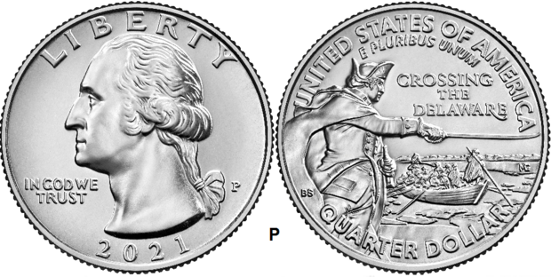 25 Cent 2021, Crossing the Delaware mmt P