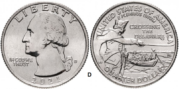 25 Cent 2021, Crossing the Delaware mmt D