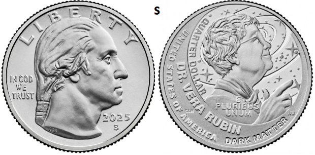 25 Cent 2025, Dr. Vera Rubin, UNC, S