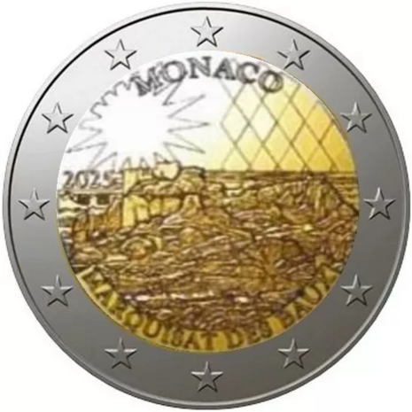 Monaco 2 Euro 2025 "Les Baux-de-Provence", Proof met COA