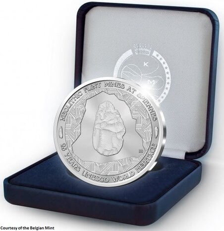 België 10 Euro 2025 "Neolithische Vuursteenmijnen Spiennes", Proof met COA in doosje