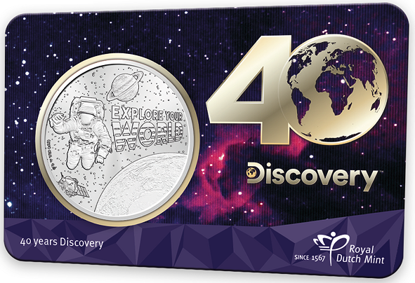 Nederland Penning 2025 40 Jaar Discovery Channel, BU in coincard