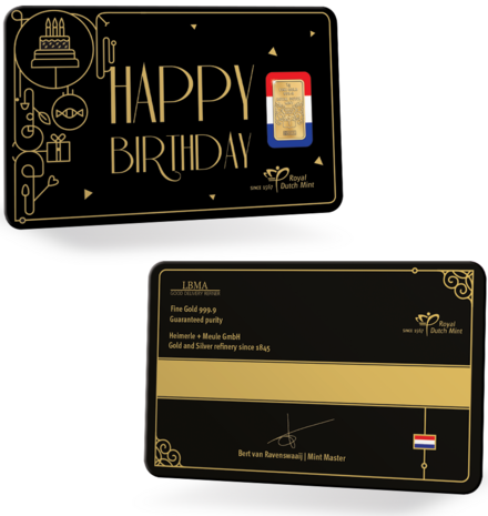 Nederland Goudbaar 1 gram 'Happy Birthday'