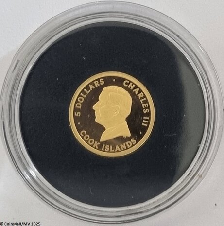 Cook Islands 5 Dollar 2025 'In memoriam Paus Fransiscus', goud Au 999, Proof