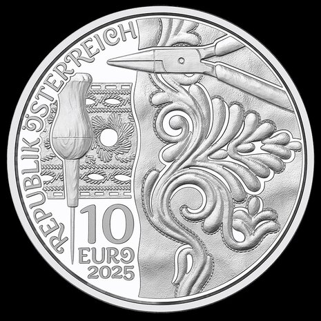 Oostenrijk 10 euro 2025 "Aufbrezeln - Leder", Prooflike/HGH in Zilver Ag 925