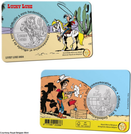2024: Lucky Luke, voor- en achterkant