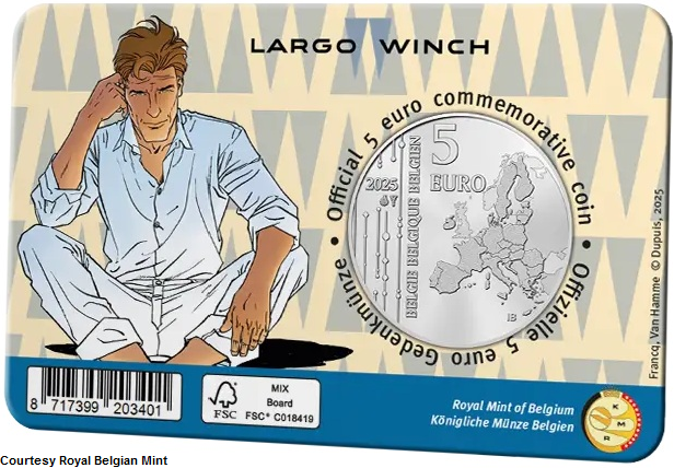 2025: Largo Winch, BU in coincard achterkant