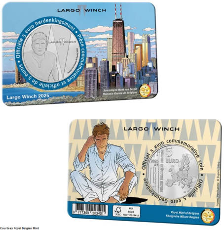 2025: Largo Winch, BU in coincard voor- en achterkant