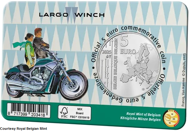 2025: Largo Winch, BU in coincard achterkant