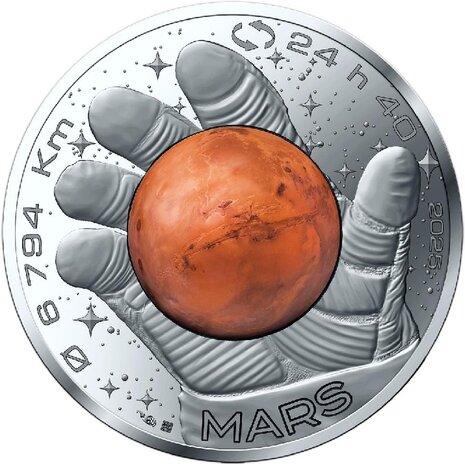 2025: 10 euro "Mars", UNC Zilver 0,333
