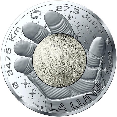2025: 10 euro "De Maan", UNC Zilver 0,333
