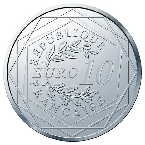 2025: Achterkant 10 euro "De Maan", UNC Zilver 0,333