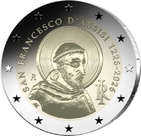 Itali&euml;: 800ste verjaardag dood van Sint Franciscus van Assisi, Reverse Proof