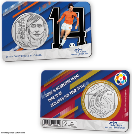 Nederland Penning 2026: 'Johan Cruyff Legacy', Oranje-Barcelona Editie