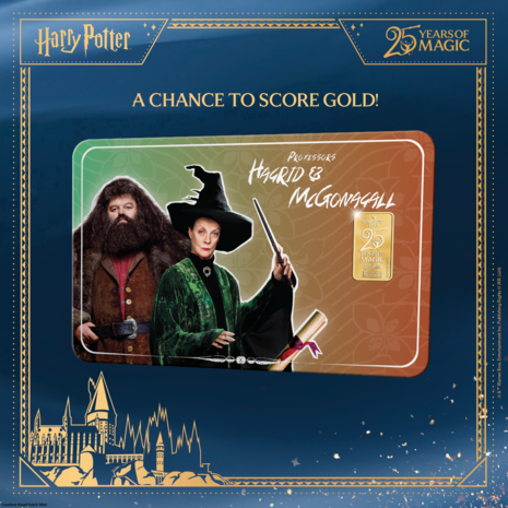 25 Years of Magic', versie Rubeus Hagrid en Minerva Anderling goudbaar