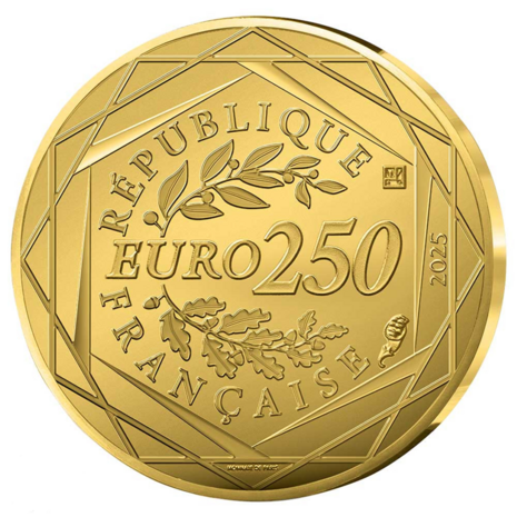 Frankrijk 250 euro 2025 "la SPA", BU in goud Au 999