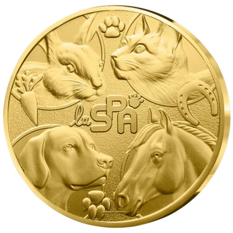 Frankrijk 250 euro 2025 "la SPA", BU in goud Au 999