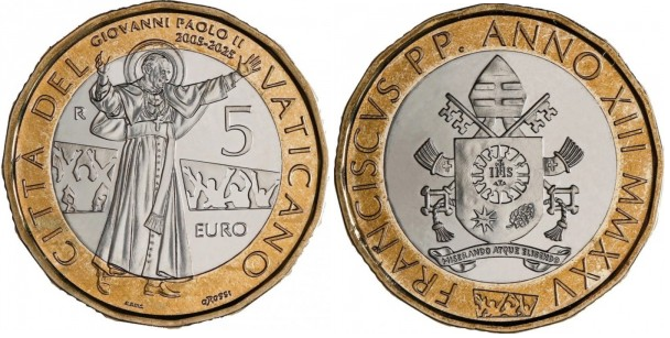 2025: 5 euro Johannes Paulus II