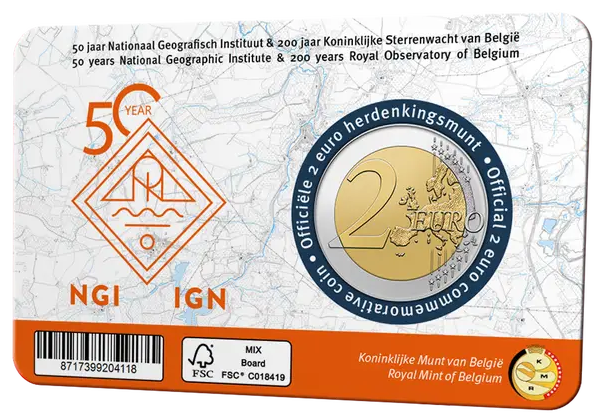 2026: 50 Jaar NGI en 200 jaar Koninklijke Sterrenwacht van Belgi&euml;, BU in coincard Nederlands