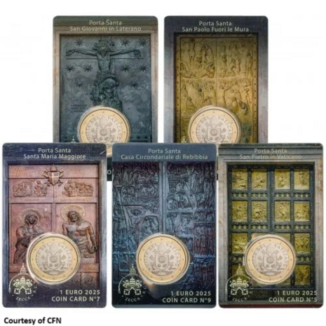 2025: Coincards No 5 t/m 9 'The Holy Doors', BU