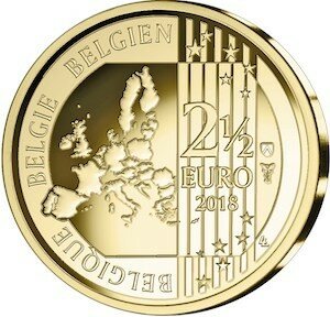 België 2½ Euro 2018 "WK Voetbal", BU in coincard Waalse