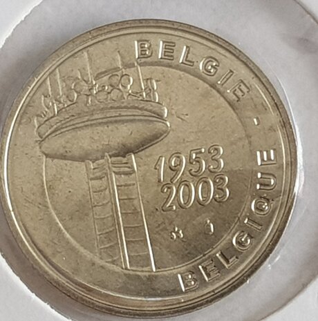 België 2003 penning uit BU set "50 jaar Televisie", BU