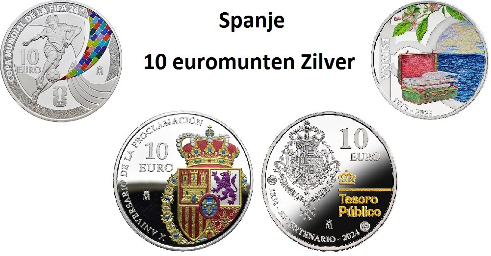 Spanje-10-Euromunten-Zilver