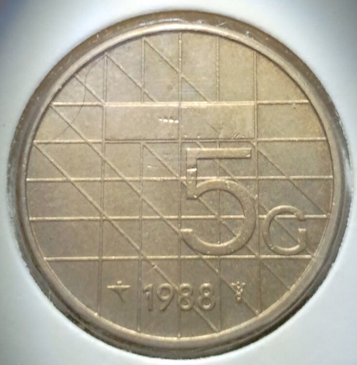 5 Gulden 1988, UNC,