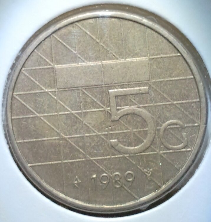 5 Gulden 1989, UNC,