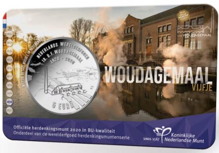 Nederland 5 euro 2020, Woudagemaal, BU in coincard