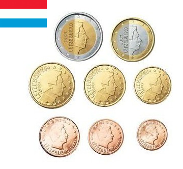 Luxemburg UNC Set 2018, 8 munten met 2 euro mmt leeuw (versie 1)