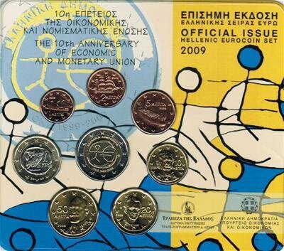 Griekenland BU-Set 2009 met bijzondere 2 euromunt 