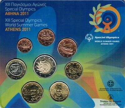 Griekenland BU-Set 2011 met bijzondere 2 euromunt: Special Olympics
