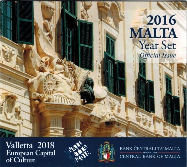 Malta BU-Set 2016, 8 munten met normale 2 euromunt