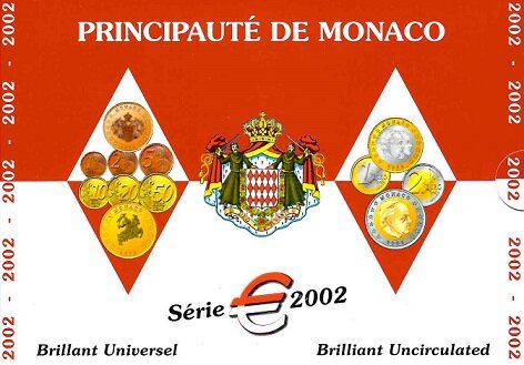 Monaco BU-set 2002, 8 circulatiemunten