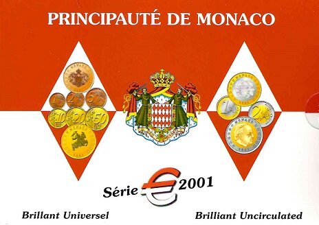 Monaco BU-set 2001, 8 circulatiemunten