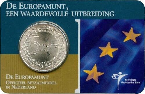 Nederland 5 Euro 2004 Europamunt, UNC in coincard