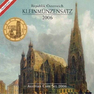 Oostenrijk BU-set 2006 met normale 2 euromunt