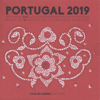 Portugal BU-set 2019, met normale 2 euromunt